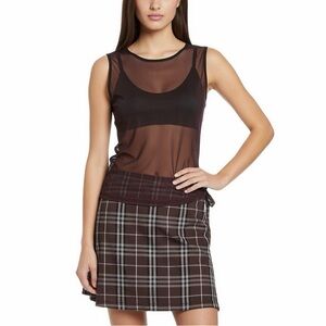 Vintage Burberry Check Plaid Mini Wrap Skirt W Tie Waist, Small, Italian